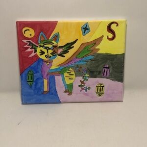 Colorful Abstract Cat Canvas Art
